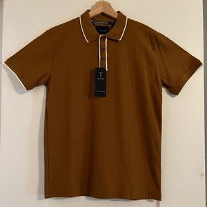 NWT Denim & Flower Men’s Textured Polo Shirt Size Small